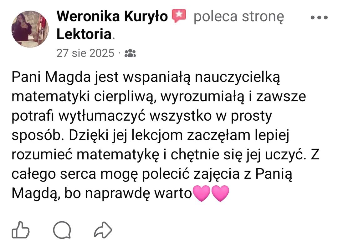 Opinia Roksany Woźniczki na Facebooku