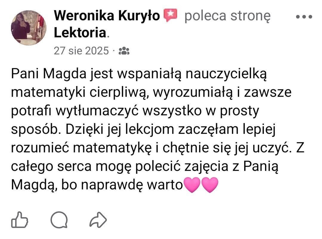 Opinia Roksany Woźniczki na Facebooku